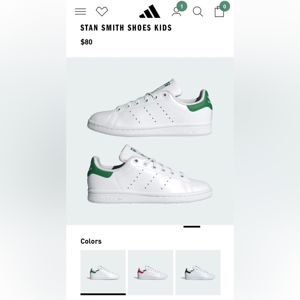 Adidas Kids’ Stan Smith | Size 3 Boys | Cloud White | Casual - Picture 3 of 16